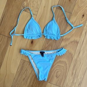 LA hearts baby blue ruffle bikini